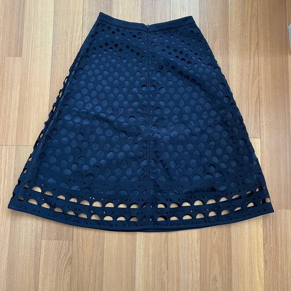 J. Crew laser cut midi skirt in navy blue - Picture 9 of 12